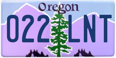 OR license plate 022LNT