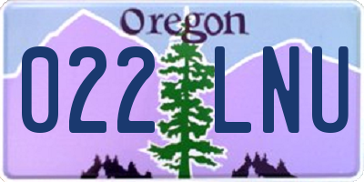 OR license plate 022LNU