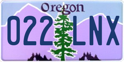 OR license plate 022LNX