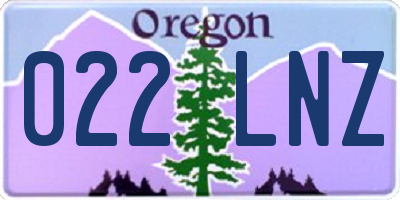 OR license plate 022LNZ