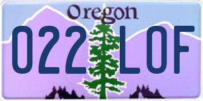 OR license plate 022LOF