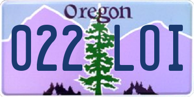 OR license plate 022LOI