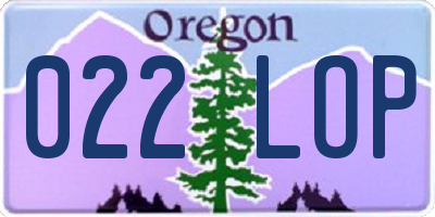OR license plate 022LOP