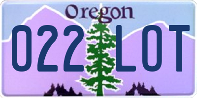 OR license plate 022LOT