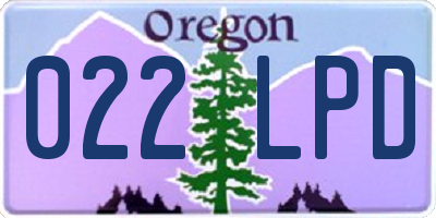 OR license plate 022LPD
