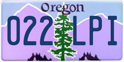 OR license plate 022LPI