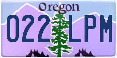OR license plate 022LPM