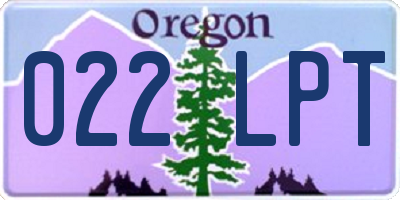 OR license plate 022LPT