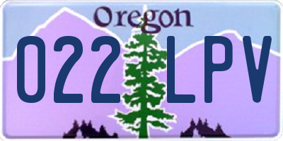OR license plate 022LPV