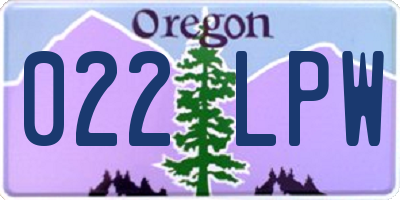 OR license plate 022LPW