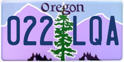 OR license plate 022LQA