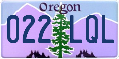 OR license plate 022LQL
