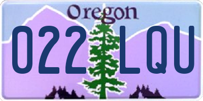 OR license plate 022LQU