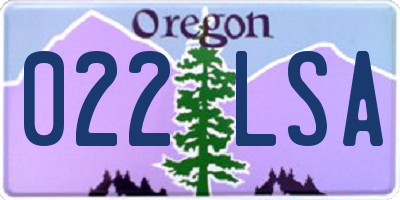 OR license plate 022LSA