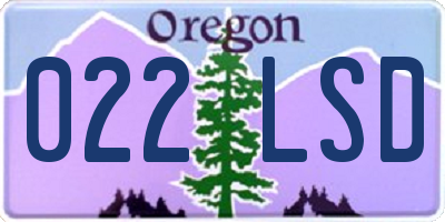 OR license plate 022LSD