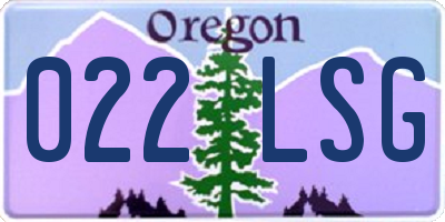 OR license plate 022LSG