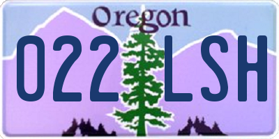 OR license plate 022LSH