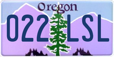 OR license plate 022LSL