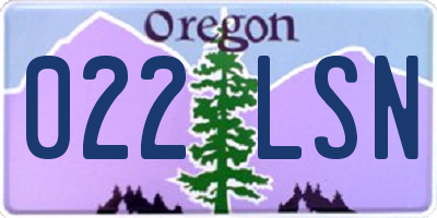 OR license plate 022LSN