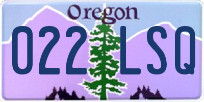 OR license plate 022LSQ