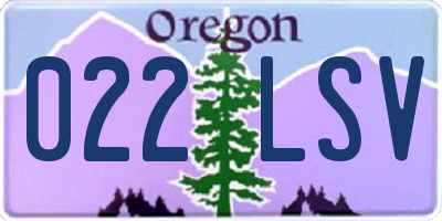 OR license plate 022LSV