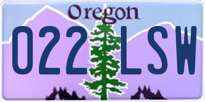 OR license plate 022LSW