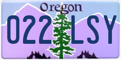 OR license plate 022LSY