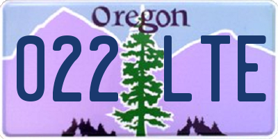 OR license plate 022LTE