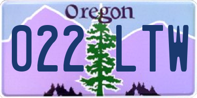 OR license plate 022LTW