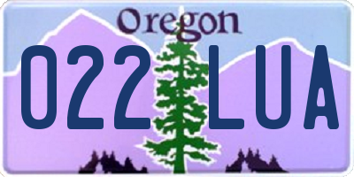 OR license plate 022LUA