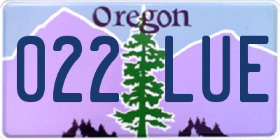OR license plate 022LUE