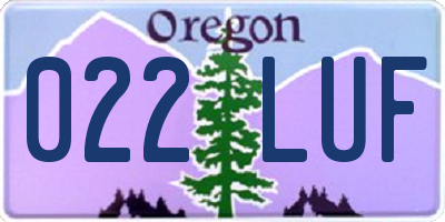 OR license plate 022LUF