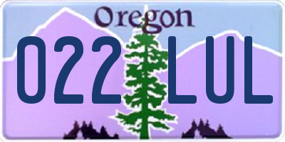 OR license plate 022LUL