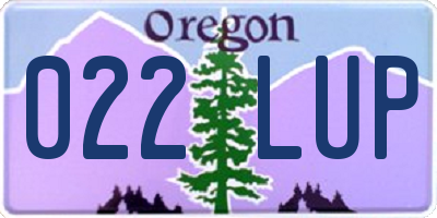 OR license plate 022LUP