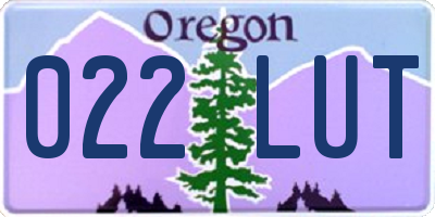 OR license plate 022LUT