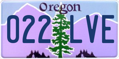 OR license plate 022LVE