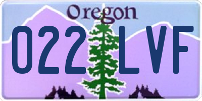 OR license plate 022LVF
