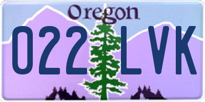 OR license plate 022LVK