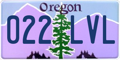 OR license plate 022LVL