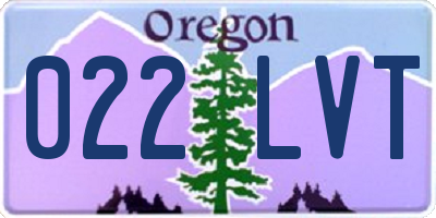 OR license plate 022LVT