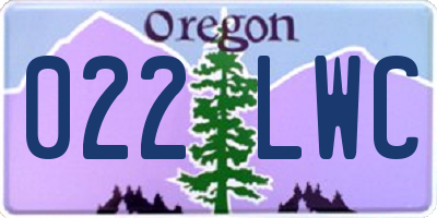 OR license plate 022LWC