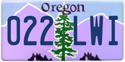 OR license plate 022LWI