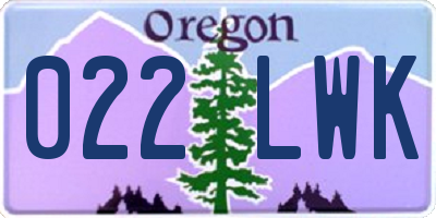 OR license plate 022LWK