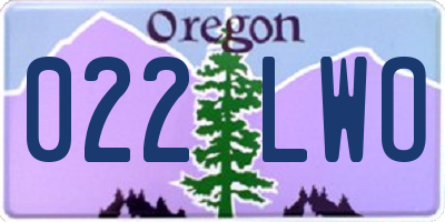 OR license plate 022LWO