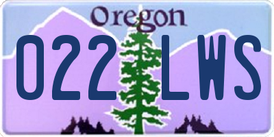 OR license plate 022LWS