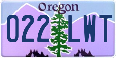 OR license plate 022LWT