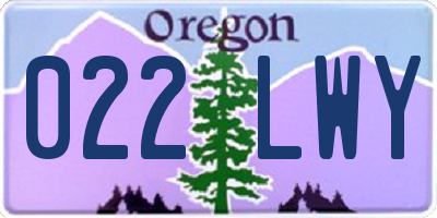 OR license plate 022LWY
