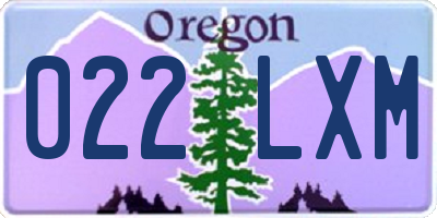 OR license plate 022LXM