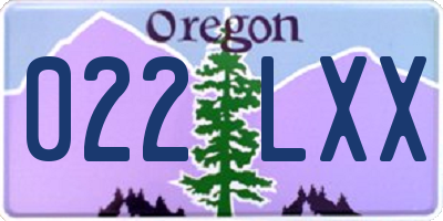 OR license plate 022LXX