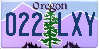 OR license plate 022LXY